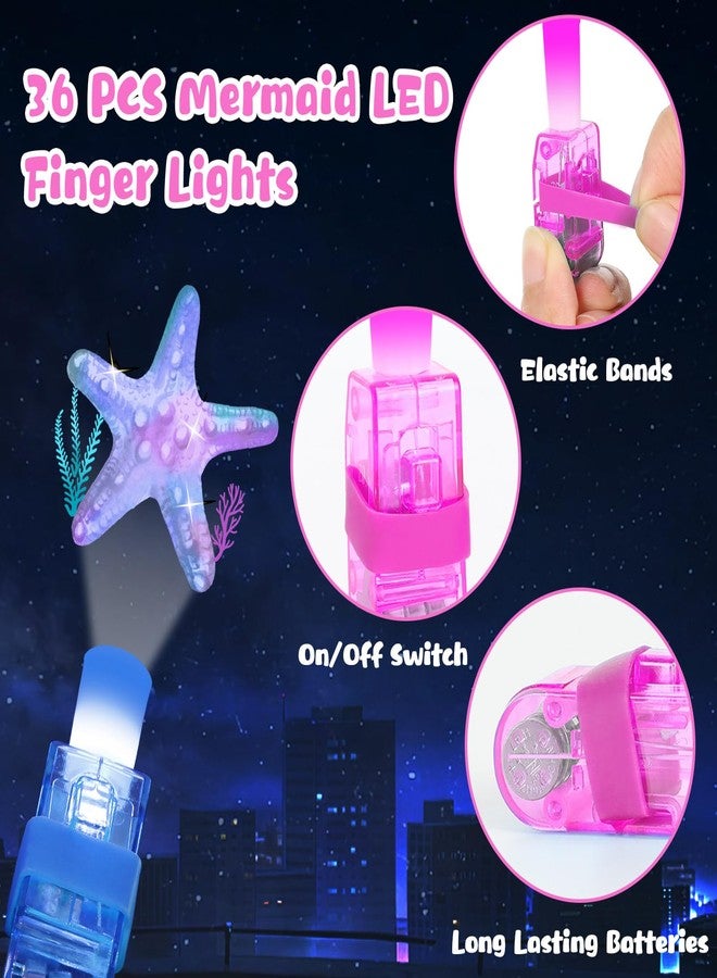 Oitnlaughter 36Pcs Mermaid LED Finger Lights Mermaid Party Favors Glow in the Dark Light Up Finger Lights Ocean Themed Toys Bulk for Under The Sea Birthday Party Goodie Bag Stuffer Birthday Gifts Classroom Prize - Image 3
